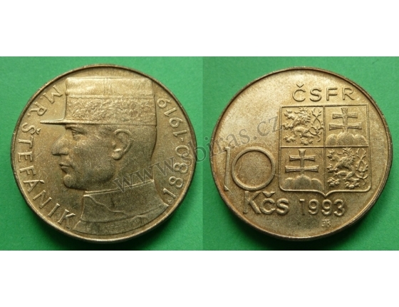 10 korun 1993 - M.R. Štefánik