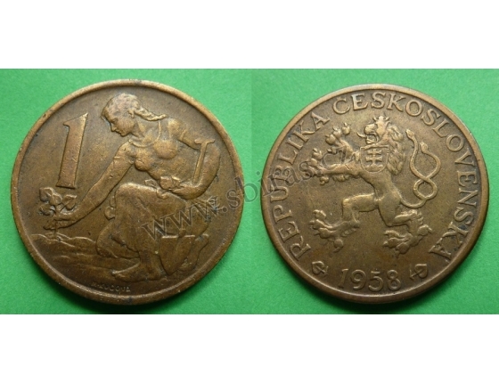Tschechoslowakei - Münze 1 Krone 1958
