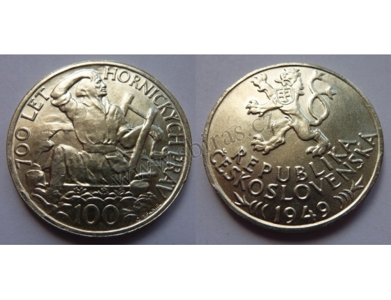 100 korun 1949 - 700 let hornických práv Jihlavy
