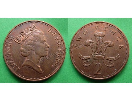 Velká Británie - 2 pence 1993