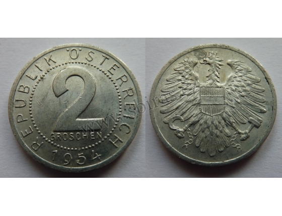 Rakousko - 2 groschen 1954