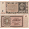10 korun 1942, neperforovaná