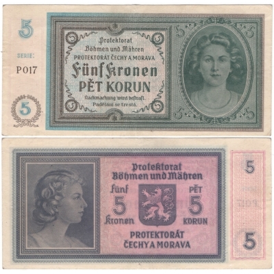 5 korun 1940, neperforovaná