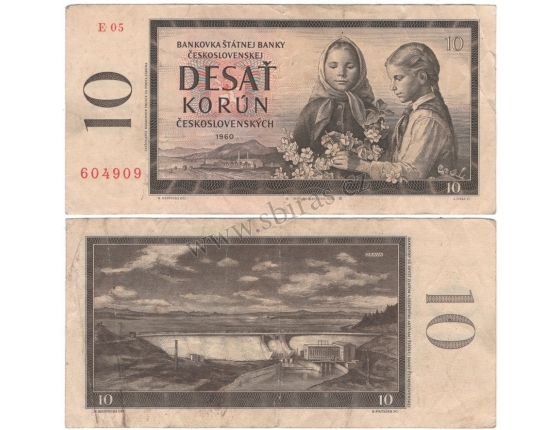 Tschechoslowakei - 10 Kronen-Banknote , 1960
