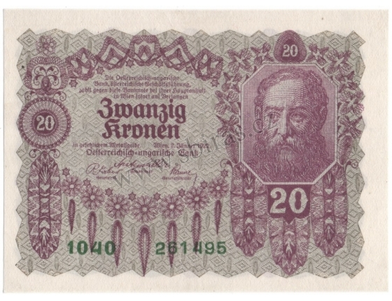 Rakousko - bankovka 20 korun 1922