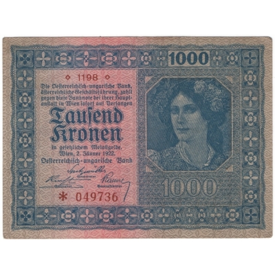 Österreich - 1000 Kronen 1922