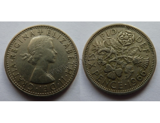 Velká Británie - 6 Pence 1966