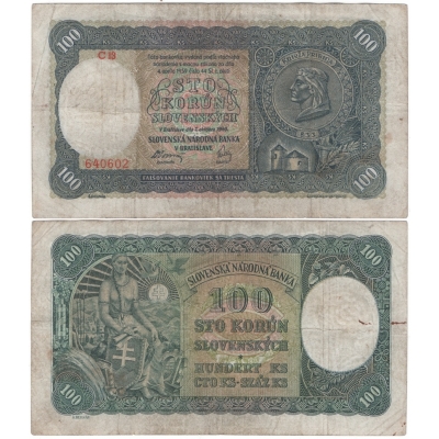 Slovenský štát - 100 korun 1940