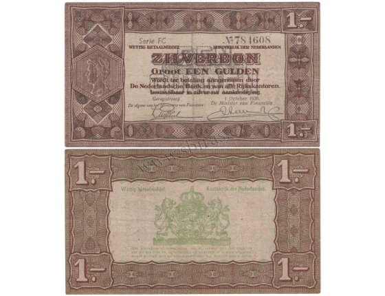 Nizozemí - bankovka 1 gulden 1938