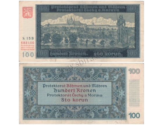 100 korun 1940, neperforovaná, I. vydání, série B