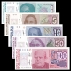 Argentina - sada 5 bankovek 1, 5,10,50,100 Australes UNC