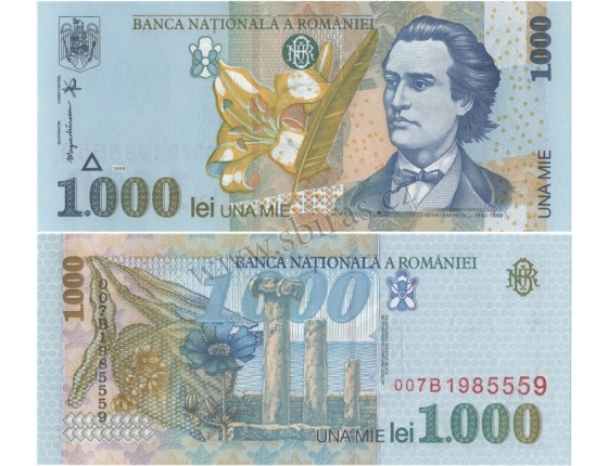 Rumunsko - bankovka 1000 Lei 1998 UNC