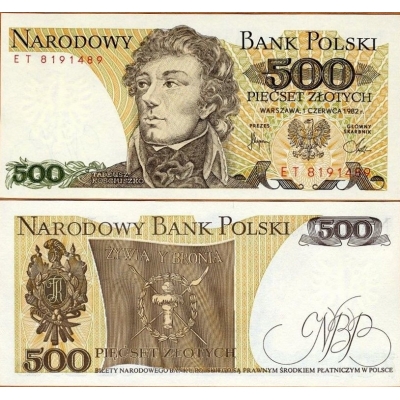 Polsko - bankovka 500 zlotych 1982 UNC