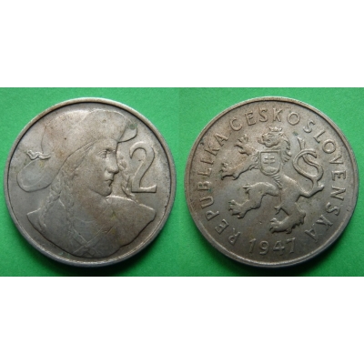 2 koruny 1947