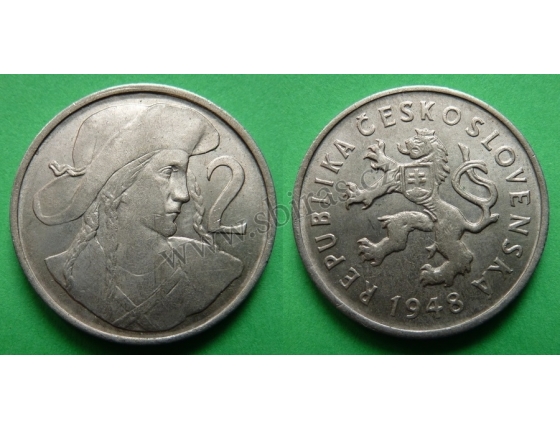 2 koruny 1948