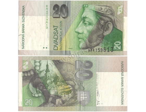 Slovensko - bankovka 20 korun 1997, série B