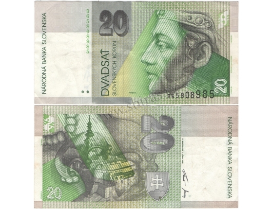 Slovensko - bankovka 20 korun 1995, série B