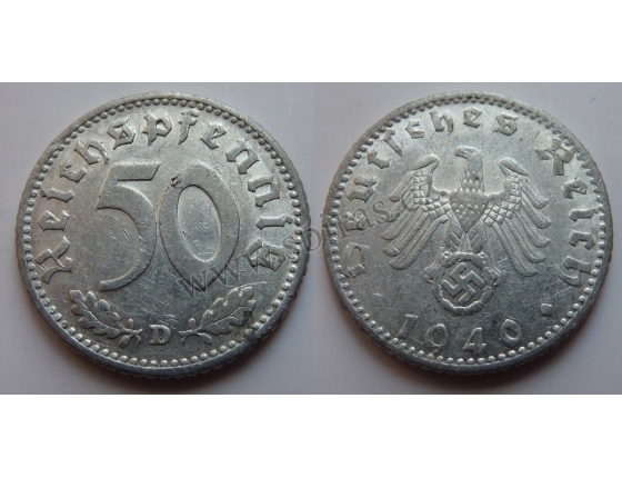 Nacistické Německo - 50 pfennig 1940 D