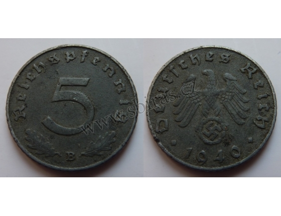 Nacistické Německo - 5 pfennig 1940 B