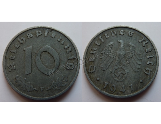 Nacistické Německo - 10 pfennig 1941 F
