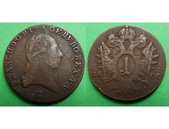 František I. - mince 1 krejcar 1800 C