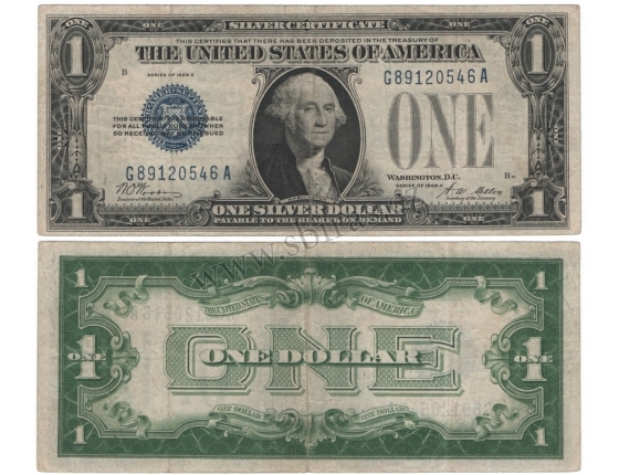 USA - 1 dolar 1928, modrá pečeť