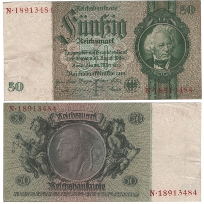 Německo - bankovka Reichsbanknote 50 marek 1933