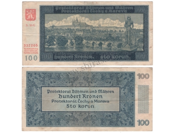 100 korun 1940, neperforovaná, II. vydání, série G