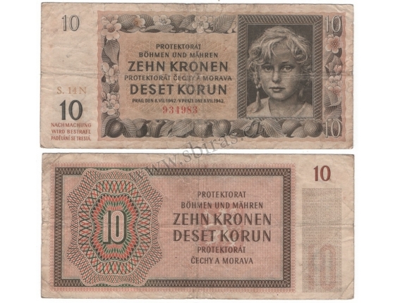 Protectorate of Bohemia and Moravia - note 10 crowns 1942