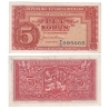 5 korun 1945, neperforovaná, vertikální série, Londýnská emise