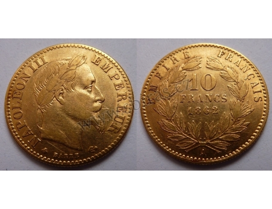 Francie - 10 franků 1862 A