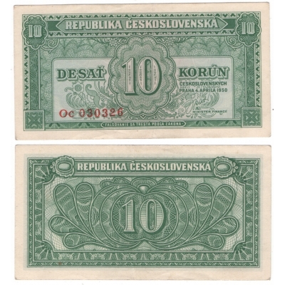 Tschechoslowakei - 10 Kronen-Banknote 1950