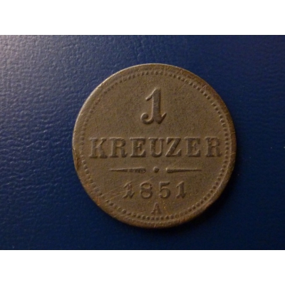 František Josef I. - mince 1 krejcar 1851