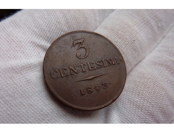 3 centesimi 1843 V