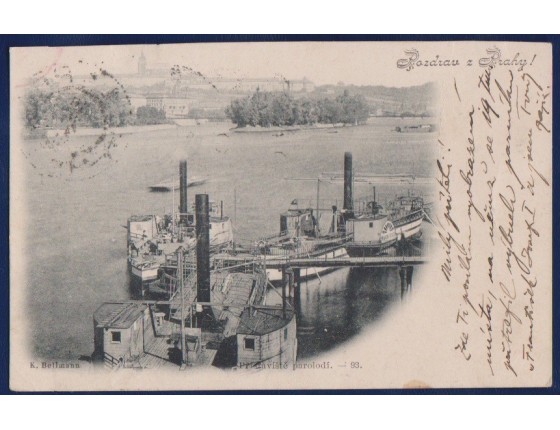 Grüße aus Prag - Dampfers Dock 1898 - der Explosion vor Ort Dampfer Franz Joseph I.