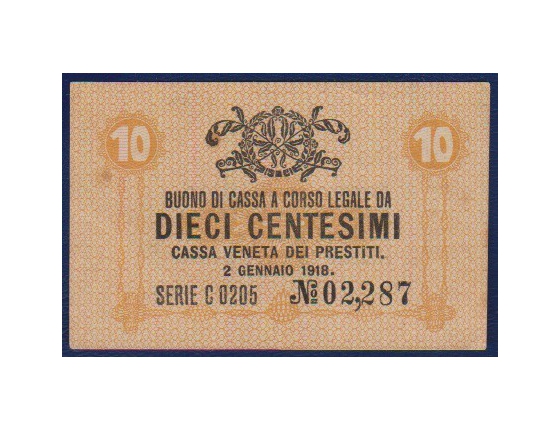 Banknote : Italien - 10 Centesimi 1918 Cassa Veneta