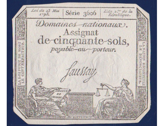 Banknote: France - 50 Sols 1793