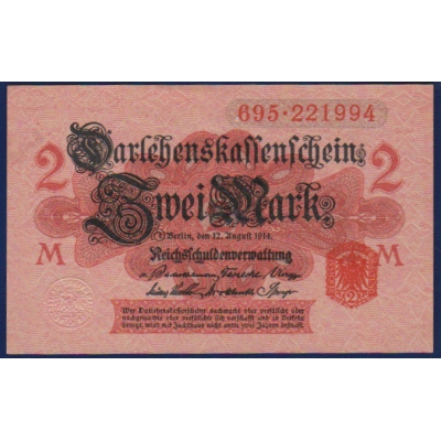 Germany - banknote 2 Mark 1914 UNC