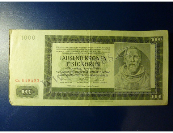 1000 korun 1942, II. vydání, série Ca