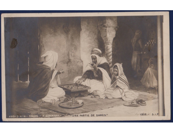 Afrika - postcarte SALON E. GIRARDET: Une partie de dames 1903