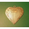Historical silver pendant - Heart Monogrammed ART DECO, 