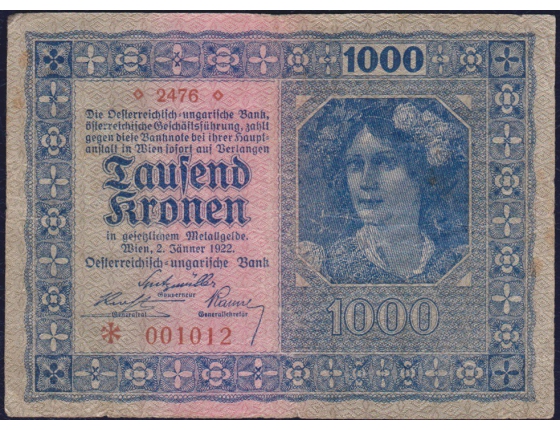 Österreich - 1000 Kronen 1922