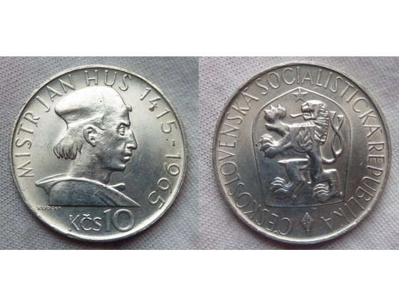 Tschechoslowakei - Münzen 10 Crown 1965 - Jan Hus