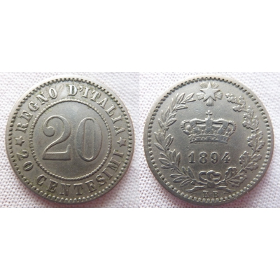 Italy - 20 centesimi 1894 KB