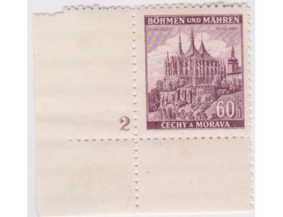 Böhmen und Mähren - 1939 Landschaften, Burgen und Städte Stempel mit Plattennummer
