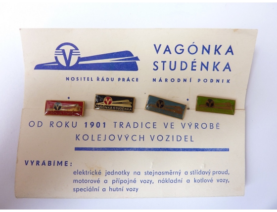 Vagónka Studénka - sada 4 odznaků