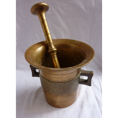 Historical brass mortar and pestle
