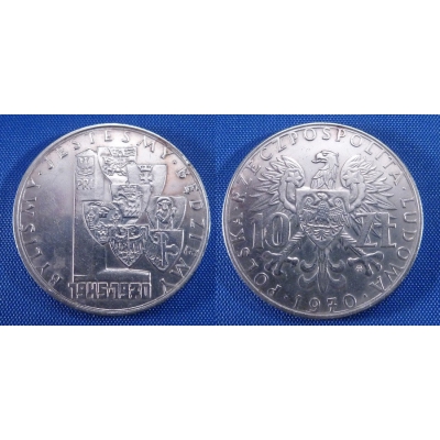 10 zlotych 1970 - 25. výročí obnovení polského území