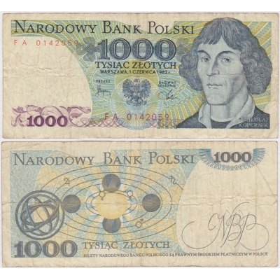Polsko - bankovka 1000 zlotych 1982
