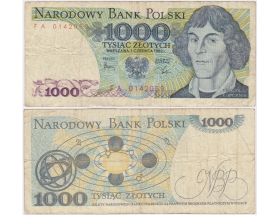 Poland - 1000 zlotych 1982 banknote